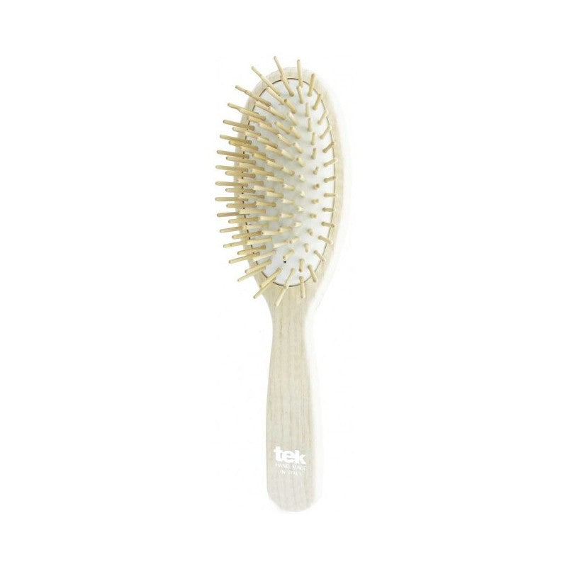 Hairbrush TEK Natural 1520-24, large, oval, lacquered, white