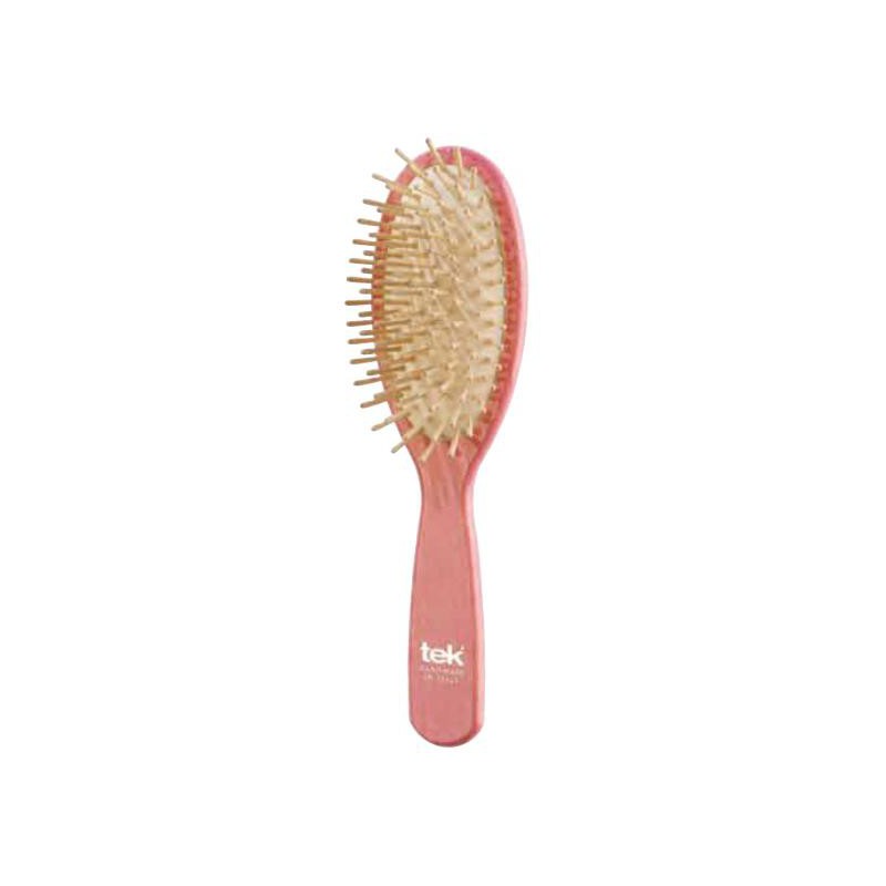 Hairbrush TEK Natural 1520-32, large, oval, lacquered, pink
