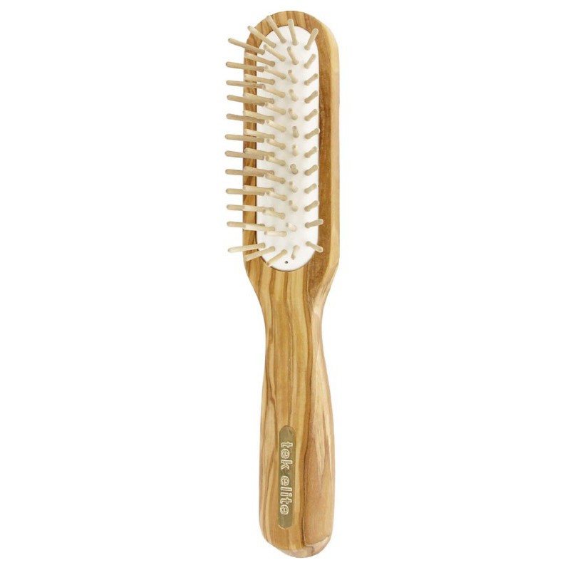 Hairbrush TEK Natural Elite 1620-05 with wooden spikes, rectangular