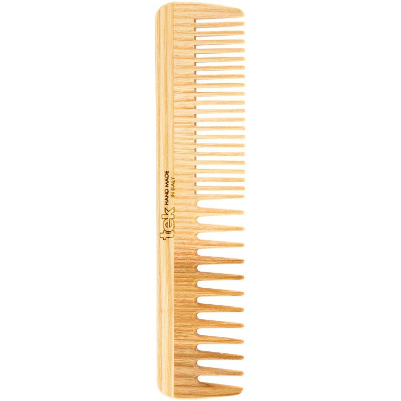 Гребень для волос TEK Natural 2070-03 с узкими и широкими зубьями, деревянный