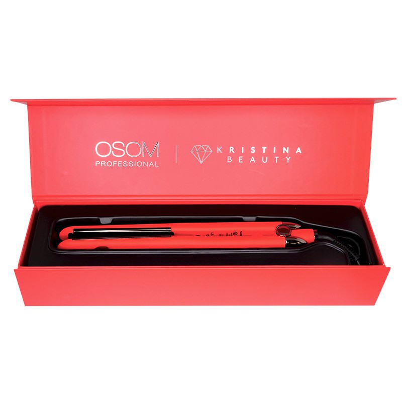 Выпрямитель для волос OSOM Professional Red, красный, с инфракрасными лучами, 230С, 50Вт + подарочный продукт для волос Previa