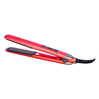 Plaukų tiesintuvas OSOM Professional Red, raudonas, su infraraudonaisiais spinduliais, 230C, 50W +dovana Previa plaukų priemonė