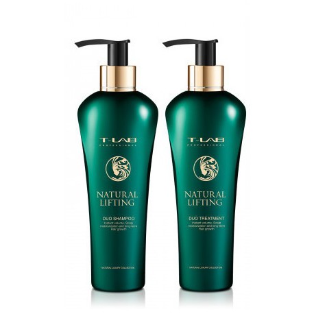 T-LAB Professional Natural Lifting Duo Shampoo – natūralaus pakėlimo šampūnas 300ml ir T-LAB Professional Natural Lifting Duo Treatment – natūralaus pakėlimo kondicionierius/kaukė 300ml