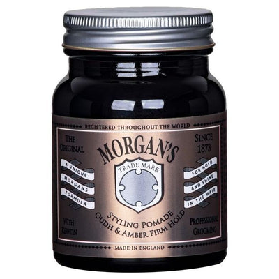 Pomade for hair styling Morgan's Pomade Oudh &amp; Amber Firm Hold Styling Pomade MPM271, strong fixation, with keratin 100 g