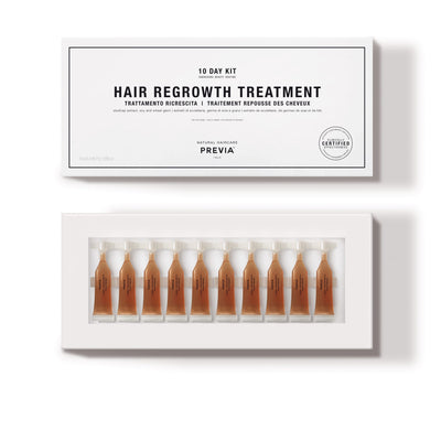 PREVIA Hair Regrowth Treatment Kraujotaką skatinančios ampolės 10x3ml +dovana 3 vnt previa mėginukų