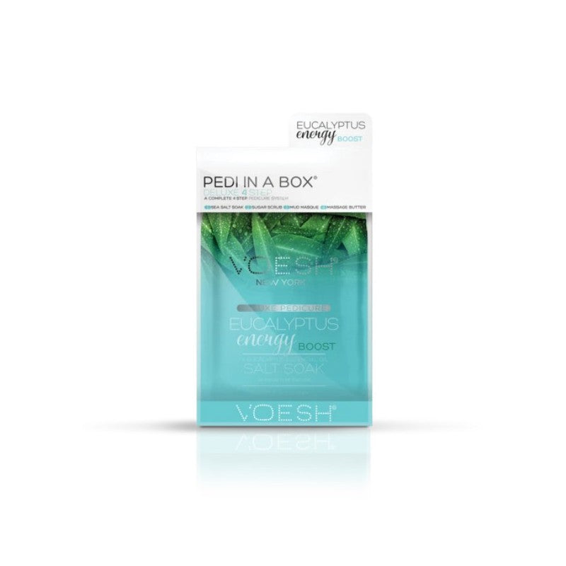 Foot treatment Voesh Pedi In A Box 4 in 1 Eucalyptus Energy VPC208EUC, with eucalyptus extracts, refreshes, cools the skin of the feet