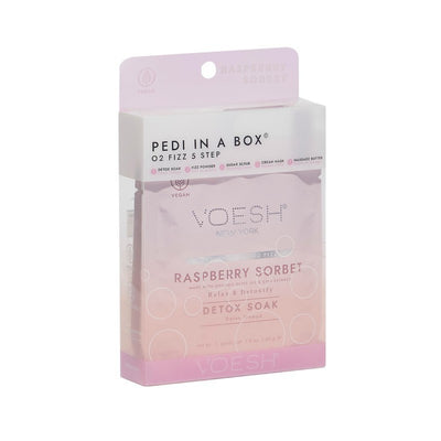 Procedūra kojoms Voesh Pedi In A Box O2 Fizz 5 in 1 Raspberry Sorbet VPC508RBS, atgaivina, maitina pėdas