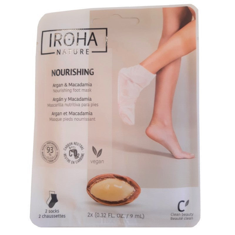 Profesionali kaukė pėdoms Iroha Professional Foot Socks Mask Argan & Macadamia INFOOT4/INFOOT6 su argano ir makadamijos aliejais, 1 pora