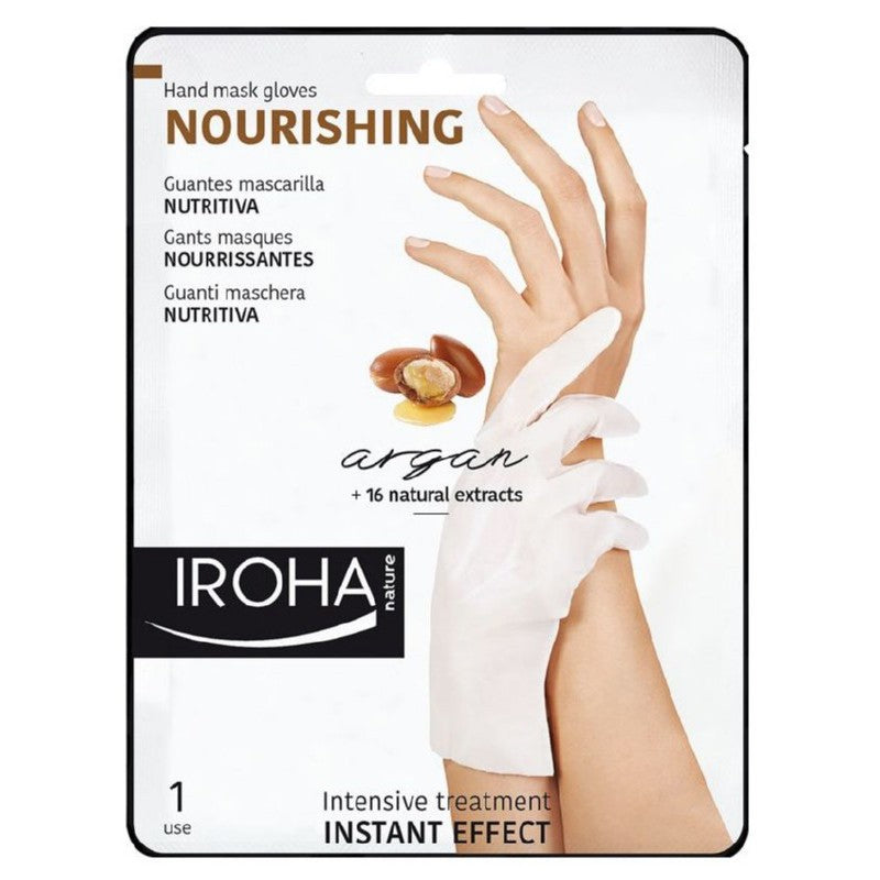 Professional hand mask Iroha Professional Xtra Soft Dry Hands Argan Hand &amp; Nails Gloves INPHM01/INHAND4, with argan oil, 1 pair