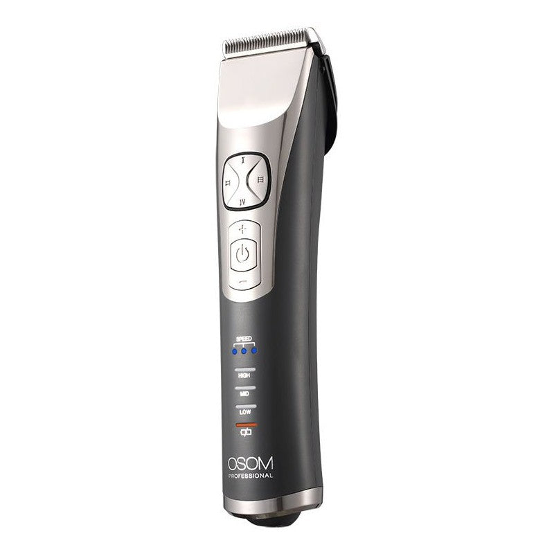 Professional hair clipper OSOM Professional Hair Clipper P9 OSOMHCP9, lithium ion battery, 100-240V, 50/60 Hz, gray color