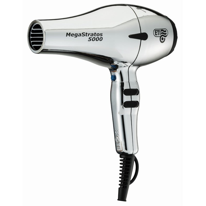 Professional hair dryer ETI Mega Stratos 5000 Natural Chrome