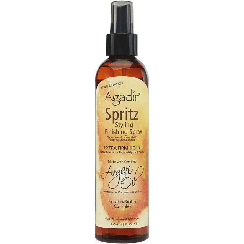 Spray for hair styling Agadir Argan Oil Extra Firm Spritz Hair Spray AGD2200 for finishing hair styling, strong hold, 236.6 ml