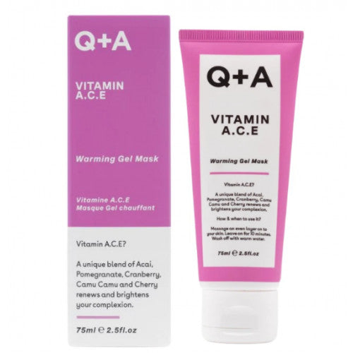 Q+A Vitamin A.C.E Warming Gel Mask Gelinė gaivinamoji veido kaukė, 75ml