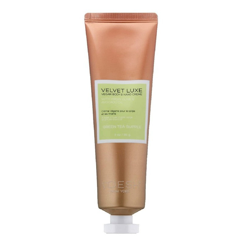 Hand and body cream Voesh Velvet Luxe Green Tea Supple VBH103GRT, with olive and avocado oils, 85 g