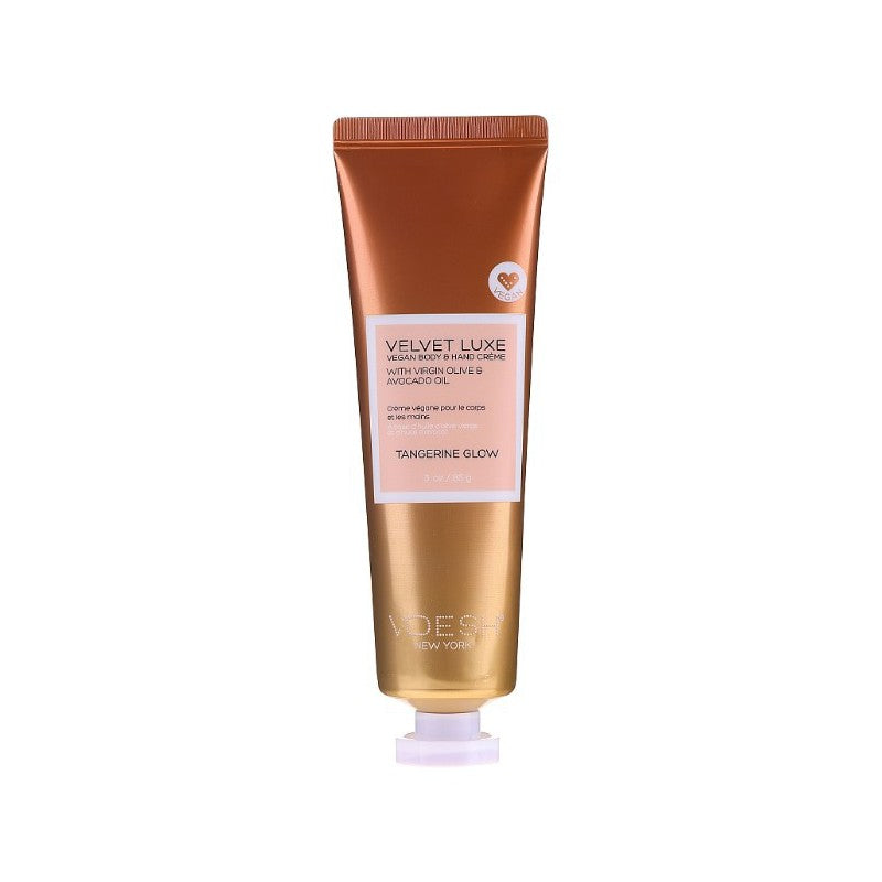 Hand and body cream Voesh Velvet Luxe Tangerine Glow VBH103TGN, with olive and avocado oils, 85 g