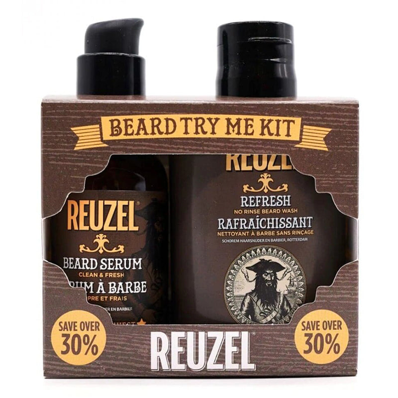 Reuzel Beard Try Me Kit: Barzdos Prausiklis 100ml + Barzdos Serumas 50g
