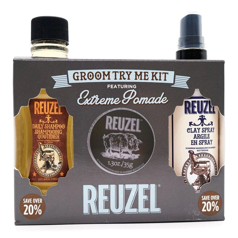 Reuzel Groom Try Me Kit - Набор для экстремального ухода за волосами 
