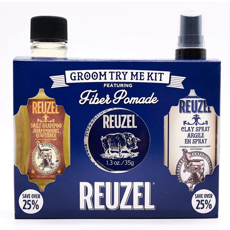 Reuzel Groom Try Me Kit - Набор для ухода за волосами с волокнами
