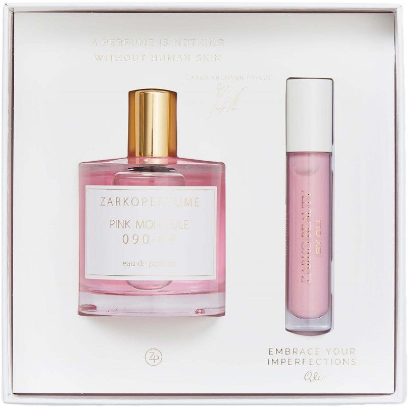 Set Zarkoperfume Pretty in Pink Molecule ZAR1033, set includes: niche perfume Pink Molecule, 100 ml and lip gloss, 5.5 ml