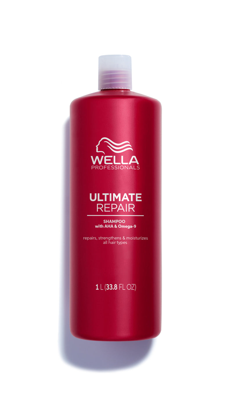 Wella ULTIMATE REPAIR intensyvaus poveikio šampūnas pažeistiems plaukams STEP 1 Perkant Wella Ultimate 2 vnt produktų (ne kelioninio dydžio) gaunate dovanų turbaną
