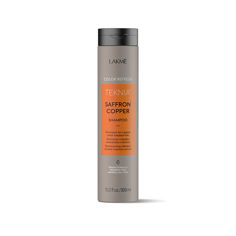 Vario spalvą paryškinantis šampūnas Lakme Teknia Saffron Copper Shampoo, 300 ml +dovana Previa plaukų priemonė
