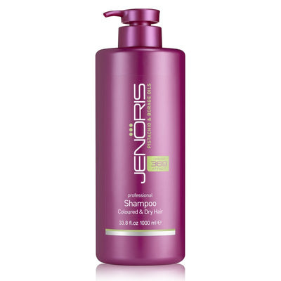 Šampūnas plaukams Jenoris Professional Shampoo Coloured & Dry Hair su pistacijų aliejumi, sausiems ir dažytiems plaukams