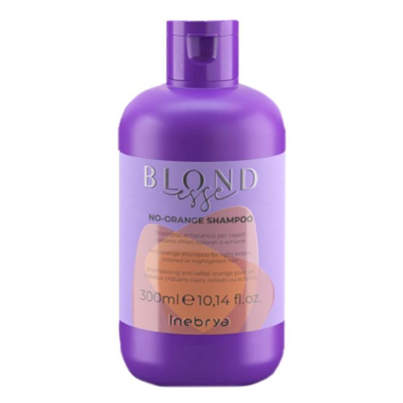 Šampūnas tamsiems plaukams Inebrya Blondesse No-Orange Shampoo ICE26239, pašalina nepageidaujamą oranžinį atspalvį, 300 ml