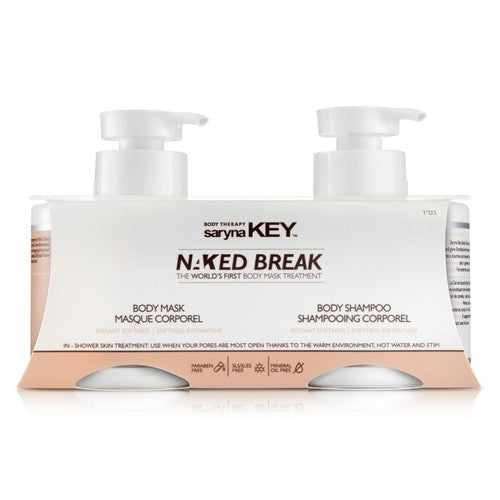 Kūno priežiūros priemonių rinkinys Saryna KEY Naked Break Duo Body Shampoo & Mask, rinkinį sudaro: kūno prausiklis ir kaukė kūnui, 2 x 500 ml