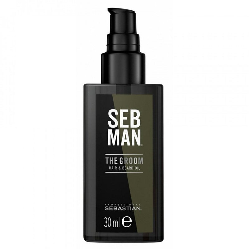 Sebastian SebMan Professional The Groom Hair &amp; Beard Oil Hair and beard oil, 30ml + gift Wella product