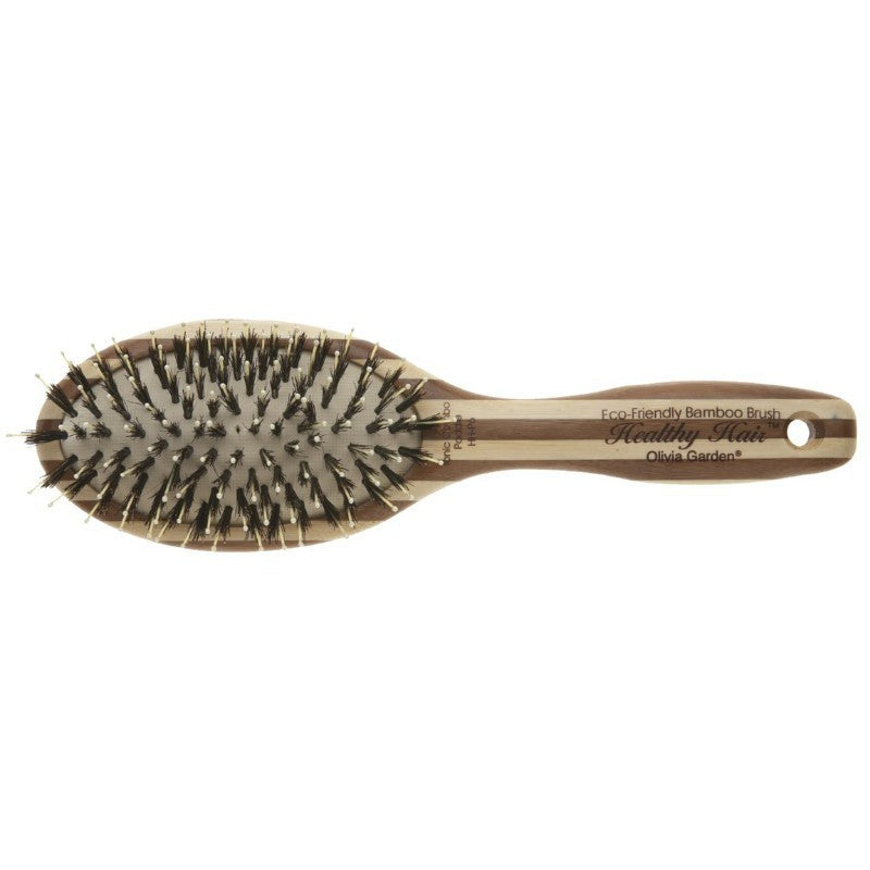 Hair brush Olivia Garden Healthy Hair Ionic Paddle Combo Medium P6 OG01033, bamboo, combined bristles