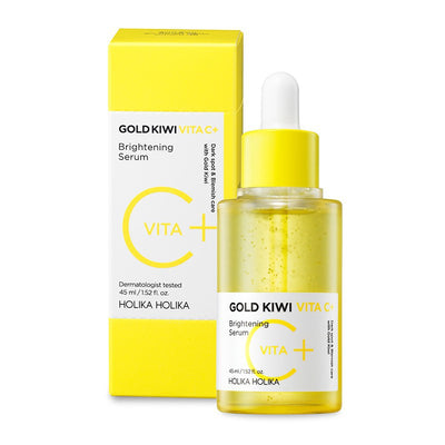 Serum for facial skin with vitamin C Holika Holika Gold Kiwi Vita C+ Brightening Serum Brightens facial skin 45 ml