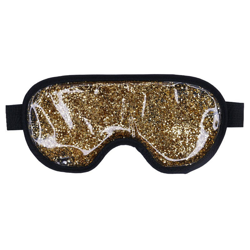 Согревающая/охлаждающая маска для глаз - очки для сна beOSOM Hot &amp; Cold Glitter Eye Mask Golden, золотистый