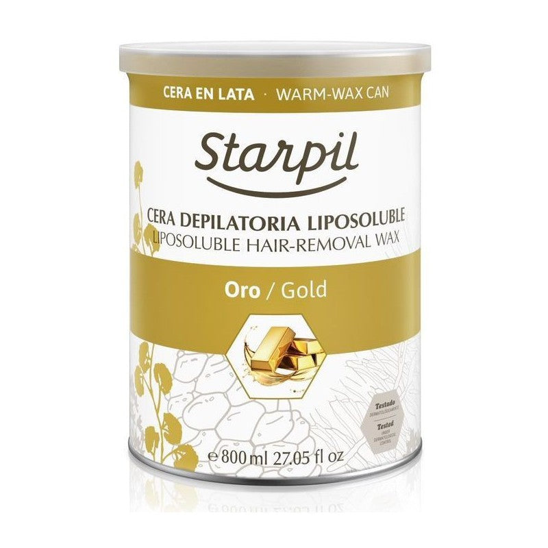 Šiltas depiliacinis vaškas Starpil STR3010308002, natūralus - su aukso dalelėmis, 800 ml