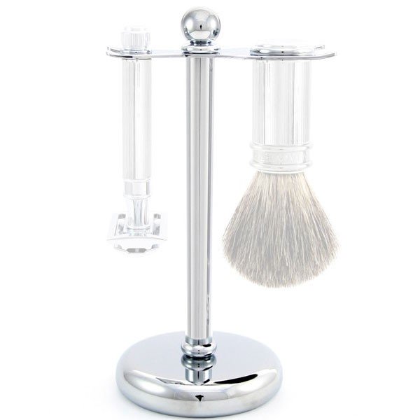 Edwin Jagger RHM8711 Chrome Razor &amp; Shaving Brush Stand Shaving brush and razor holder, 1 pc.