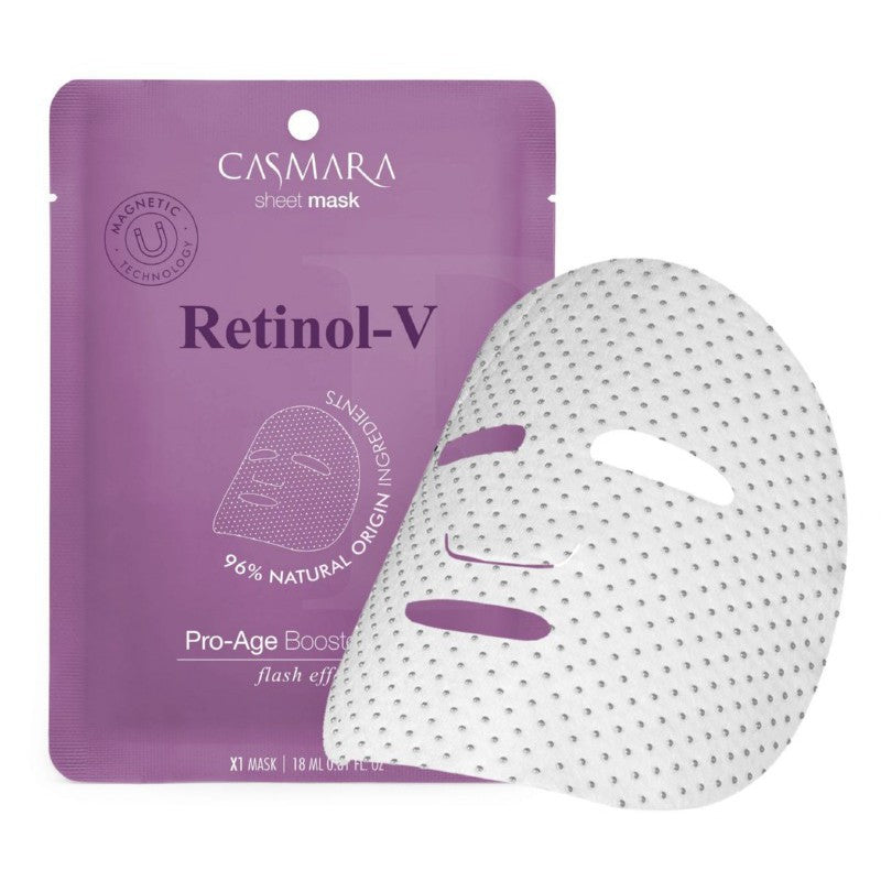Stangrinamoji veido kaukė Casmara Pro Age Booster Sheet Mask Retinol CASA75002, su retinoliu, magnetinė technologija