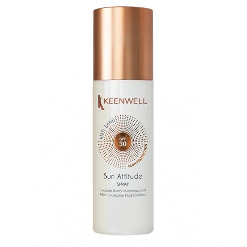 Keenwell Sun Attitude Apsauginė, įdėgį skatinanti fluidinė emulsija kūnui SPF30 150 ml +dovana Previa plaukų priemonė