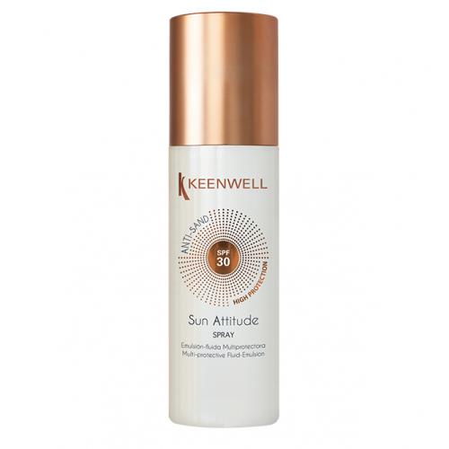 Keenwell Sun Attitude Защитная флюид-эмульсия для тела, способствующая загару, SPF30 150 мл + продукт для волос Previa в подарок