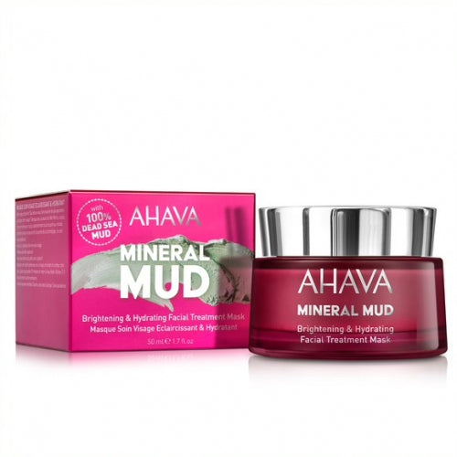 AHAVA Mineral Mud Šviesinamoji ir drėkinamoji veido kaukė, 50 ml
