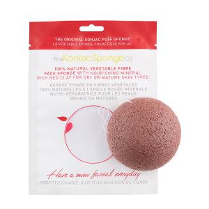 The Konjac Sponge facial sponge for mature skin with red clay 