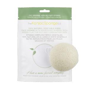 The Konjac Sponge facial sponge for combination skin with green clay