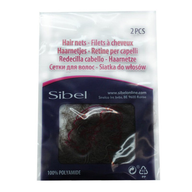 Tinklelis plaukams Sibel Nylon Hair Net Fine SIB118023347, tamsiai rudas
