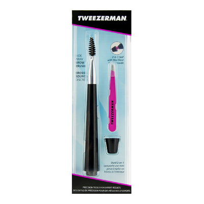 Tweezerman Hide Away Spiral Eyebrow Brush And Mini Tweezers + gift Previa cosmetics