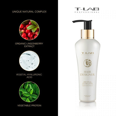 T-LAB Professional Hair Designer One-For-All Styling Lotion Hair modeling lotion for styling all types of hairstyles 150ml + gift luxurious home fragrance with sticks
