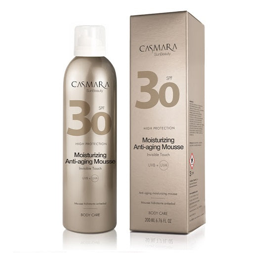 Moisturizing foam for the body Casmara Moisturizing Anti - Aging Mousse, protects the skin during sunbathing, helps to get an even tan, with SPF 30 protection, 200ml