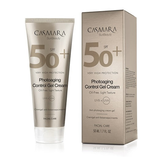 Gelinis veido kremas Casmara Photo - Aging Control Gel Cream, su SPF 50 filtru nuo saulės, stabdantis senėjimo procesą, 50 ml