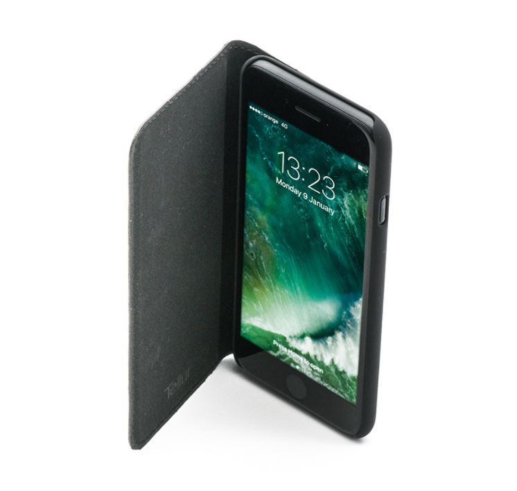 Tellur Book case Ostrich Genuine Leather for iPhone 7 black