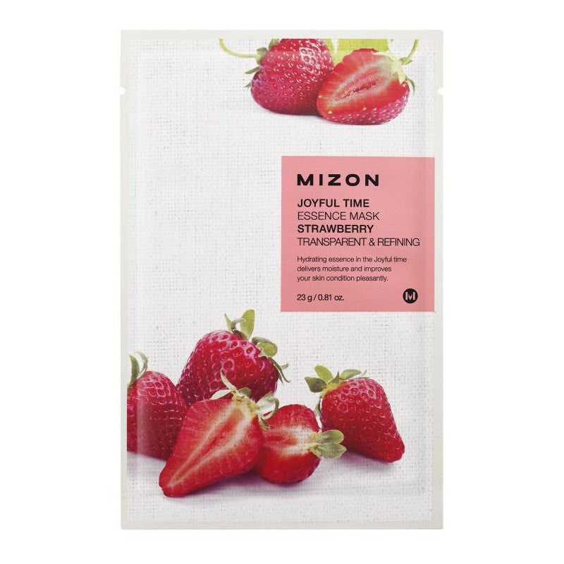 Veido kaukė Mizon Joyful Time Essence Mask Strawberry MIZ888890120, su braškėmis, 23 g