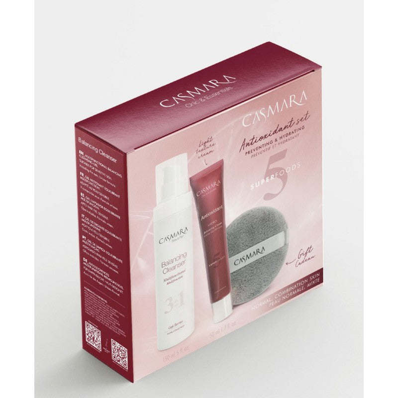 Veido priežiūros priemonių rinkinys Casmara Antioxidant Cream Preventing & Hydrating, CASAL4101, antioksidacinis, normaliai ir mišriai odai
