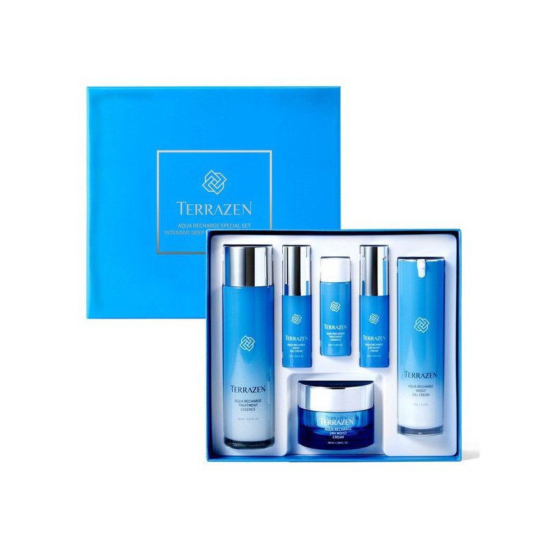 Set of face care products Terrazen Aqua Recharge Special Set TER86814, intensive moisturizing products, 6 parts