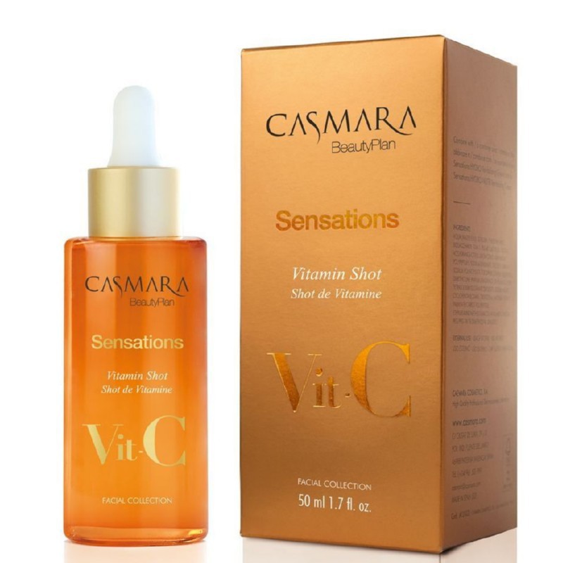 Сыворотка для лица Casmara Sensations Vitamin C Shot Serum CASA13103, с гиалуроновой кислотой и минералами, 50 мл
